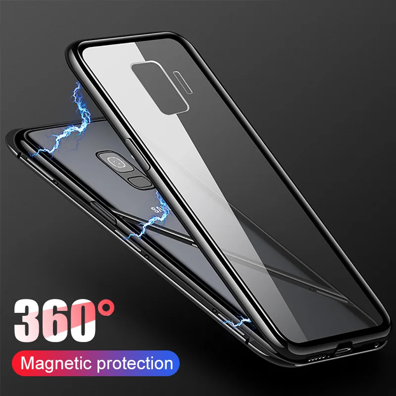 H& A металлический магнитный адсорбционный чехол для iPhone XS MAX X XR 8 7 Plus 6 6s чехол двухсторонний стеклянный Магнитный чехол 7 Plus Funda