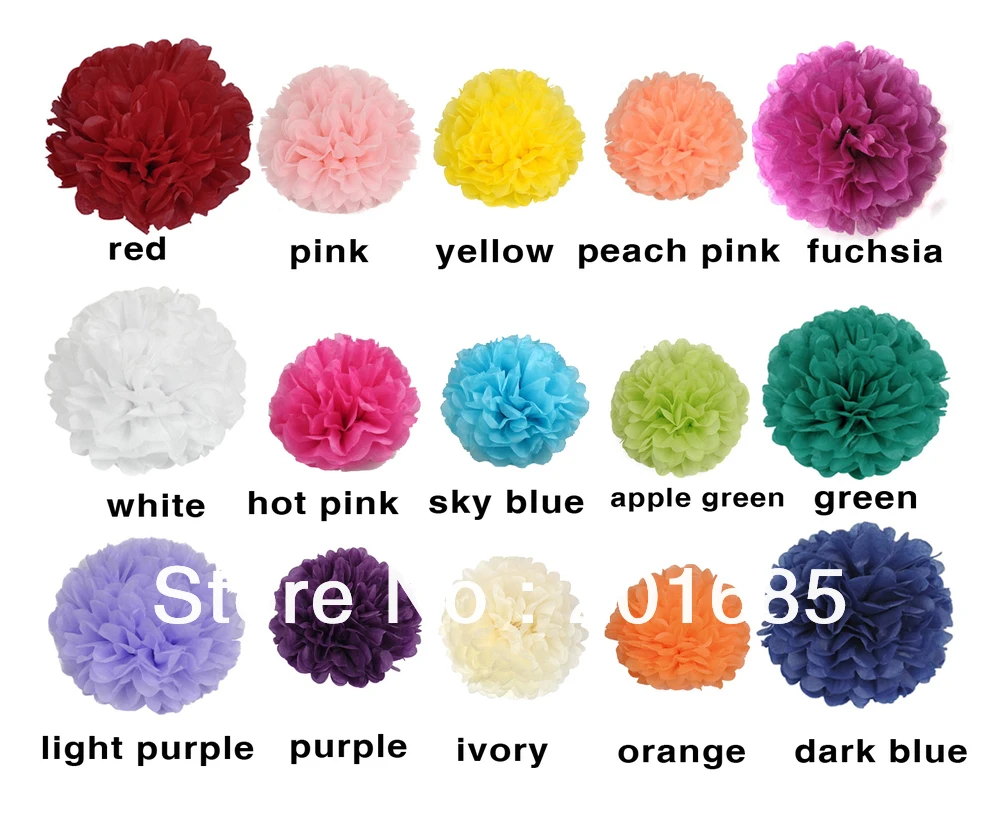 4 Tissue Paper Pom Poms Flower Balls Wedding Party Shower