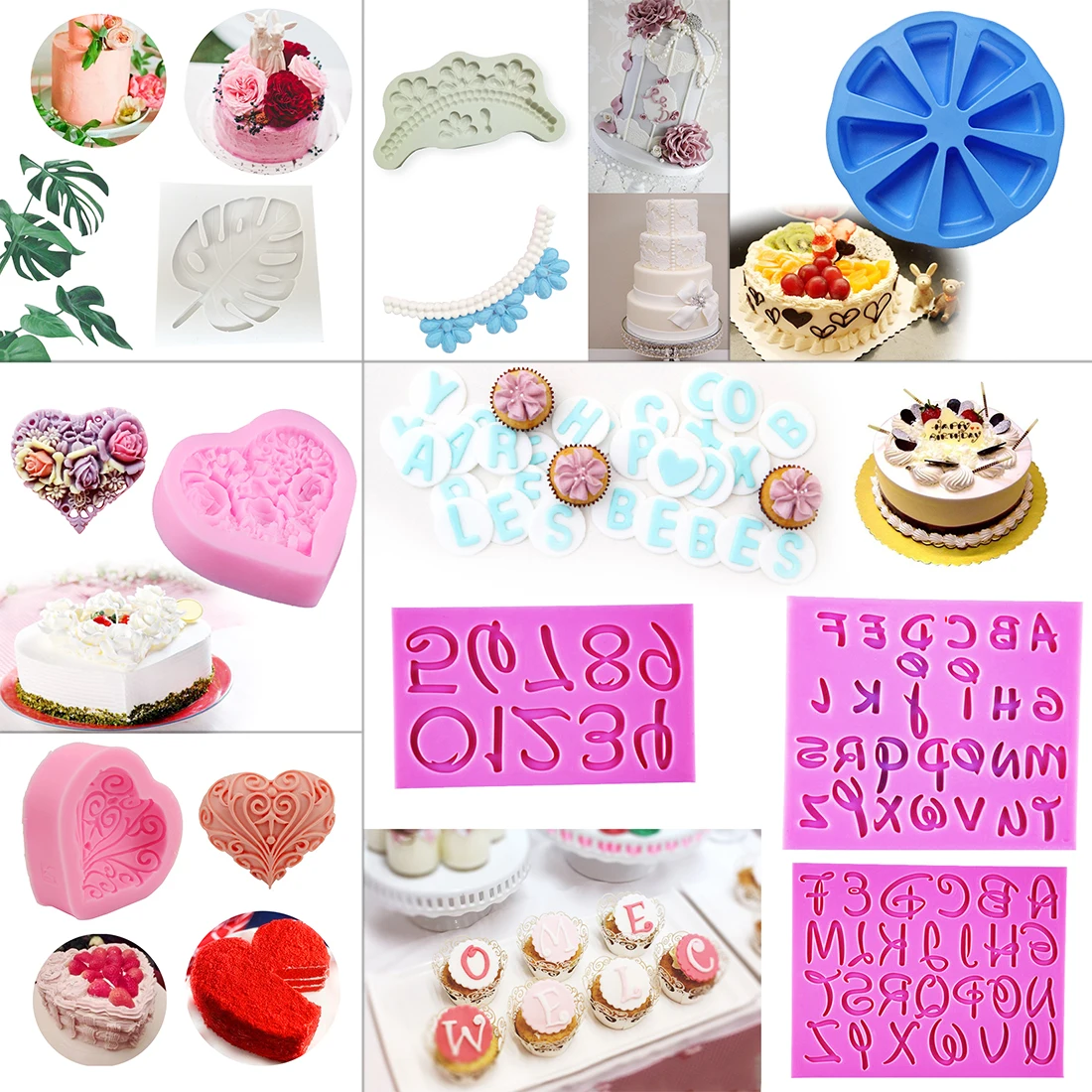 

1PC Silicone Mold Baking Pan Cake Decorating Tools Chocolate Soap Mold Lollipops Cake Stencils DIY Kitchen Accessories