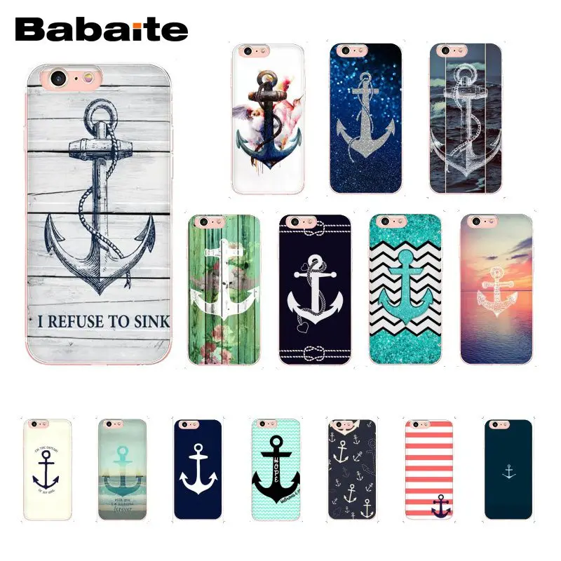 

Babaite Retro Nautical Anchor Wood Boat Sea TPU Phone Case Shell for iPhone 8 7 6 6S Plus X XS MAX 5 5S SE XR 10 Fundas