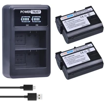 2Pcs 1900mAh EN-EL15 ENEL15 EL15 Battery + LED USB Dual Charger for Nikon D500,D600,D610,D750,D7000,D7100,D7200,D800,D800E,D810,