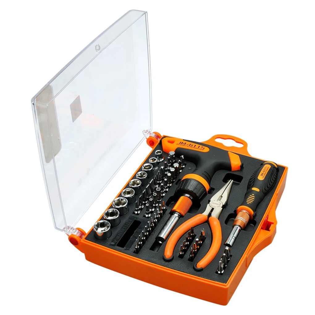 

JAKEMY JAKEMY JM-6115 60 in 1 Ratchet Handle Tool Kit for Cellphone Tablet Laptop Electronics
