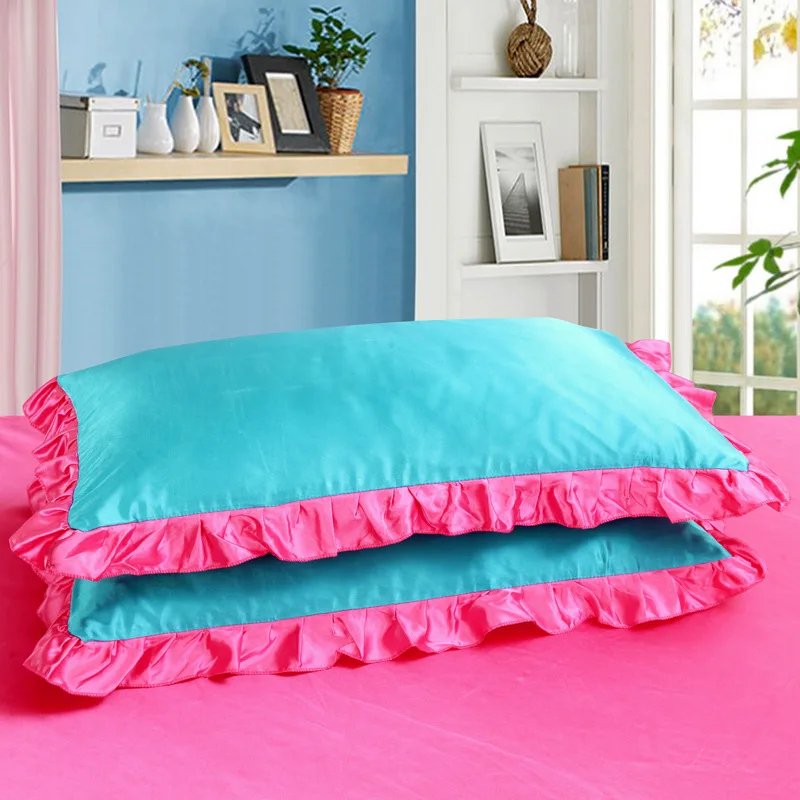 luxury Satin/ Silk Fold lace Single pillowcase Pillow Case twin size