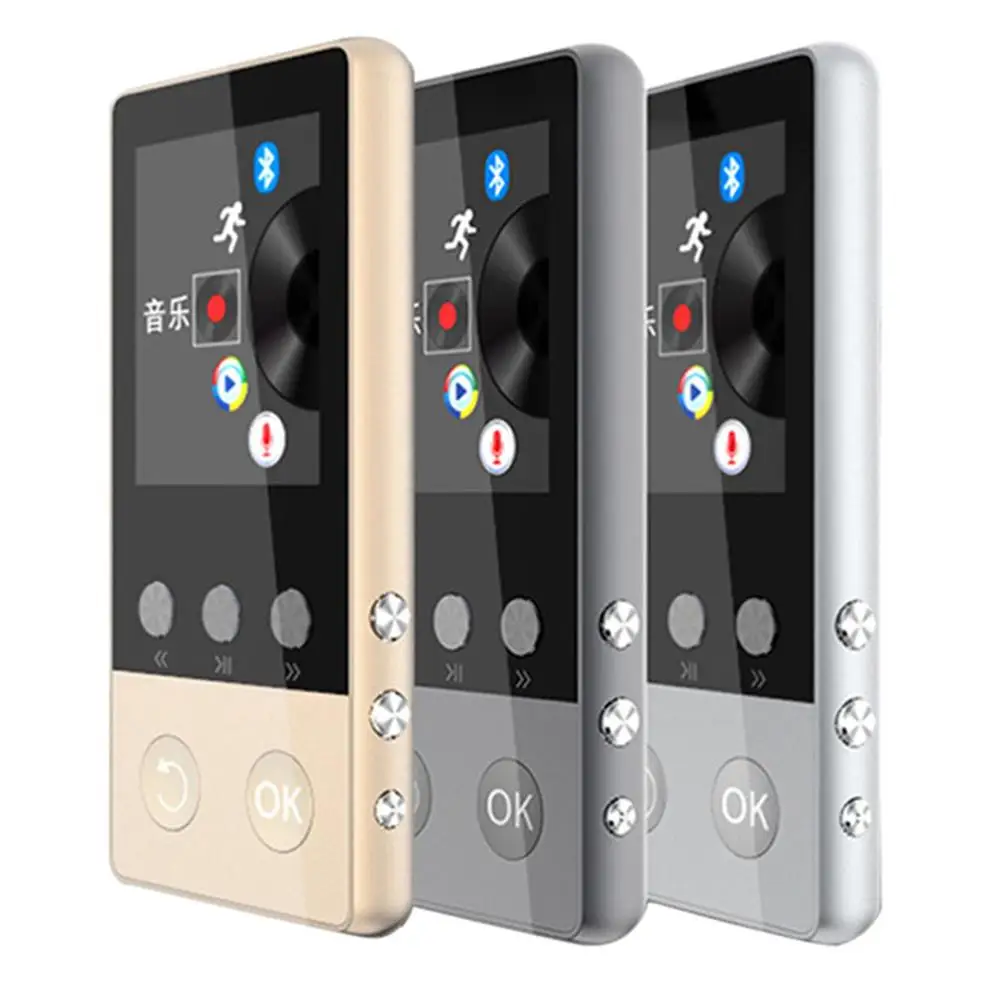 MP3 плеер HIFI Bluetooth4.0 1 8 дюймовый TFT экран музыкальный с диктофоном шагомером видео fm