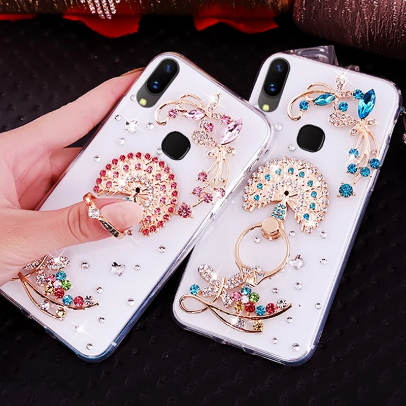

Bling Clear Phone Case For Samsung Galaxy S10 Lite S10 Plus A5 A6 A7 A8 A9 2018 Thin Slim Diamond Stander Holder Cases S8 S9 A8S