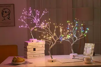 

HobbyLane Modern Style USB Charge Copper Wire Tree Shape Night Light With Touch Sensor Switch