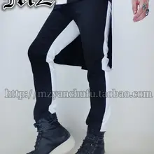 S-4XL! Мужские новые модные мужские dj bigba ng gd лоскутный черный белый костюм брюки костюм плюс размер сценические костюмы певицы