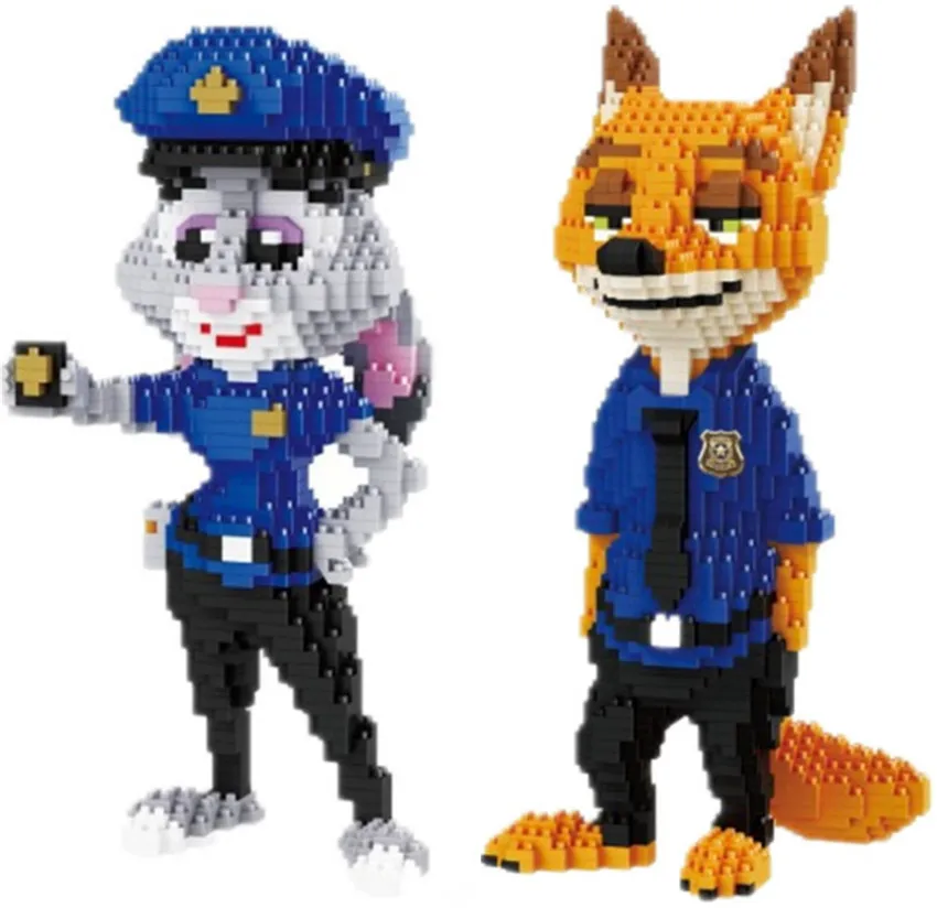 Balody блоки мультфильм строительные игрушки милый кролик Джуди Ник лиса полицейский стиль модель Zootopia Brinquedos игрушки для детей подарок