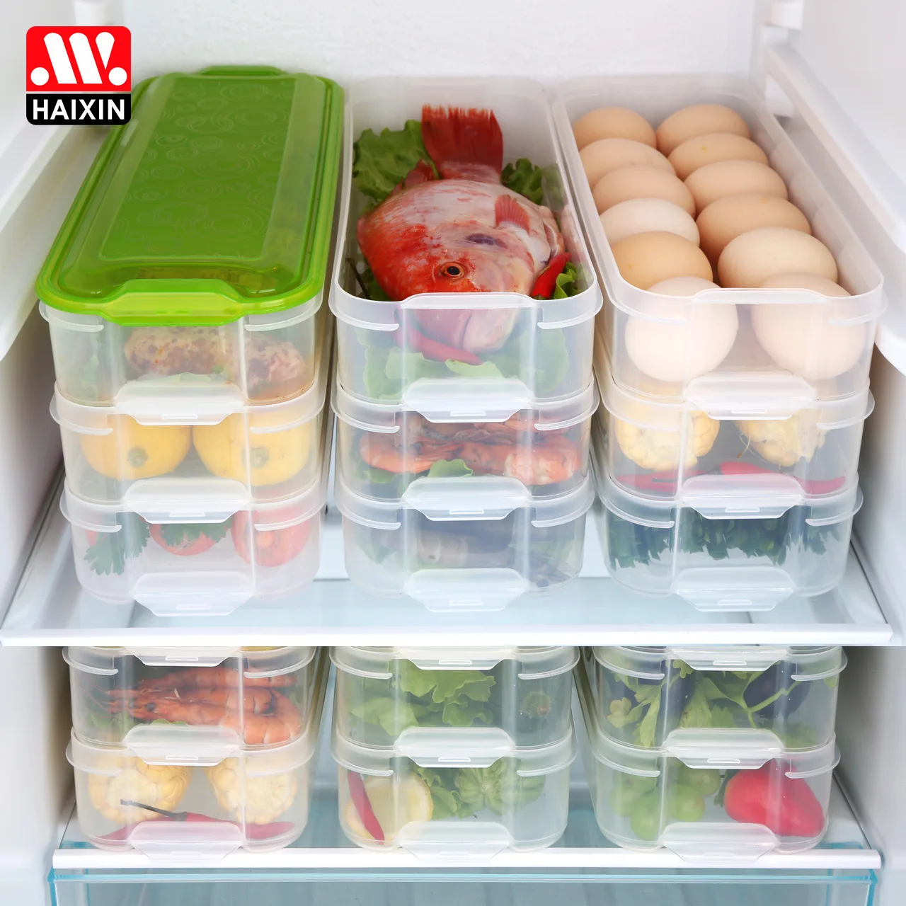 

Plastic Multi-layer Noodle Food Storage Box Seafood Preservation Kitchen Refrigerator Rectangular Freezing With