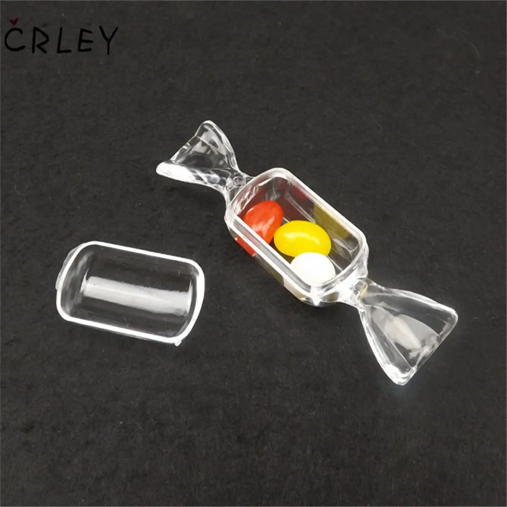 

2pcs Mini Small Candy Shape Clear Plastic Box Transparent Balls Christmas Decoration Bauble Xmas Ornament Handmade Crafts Decor