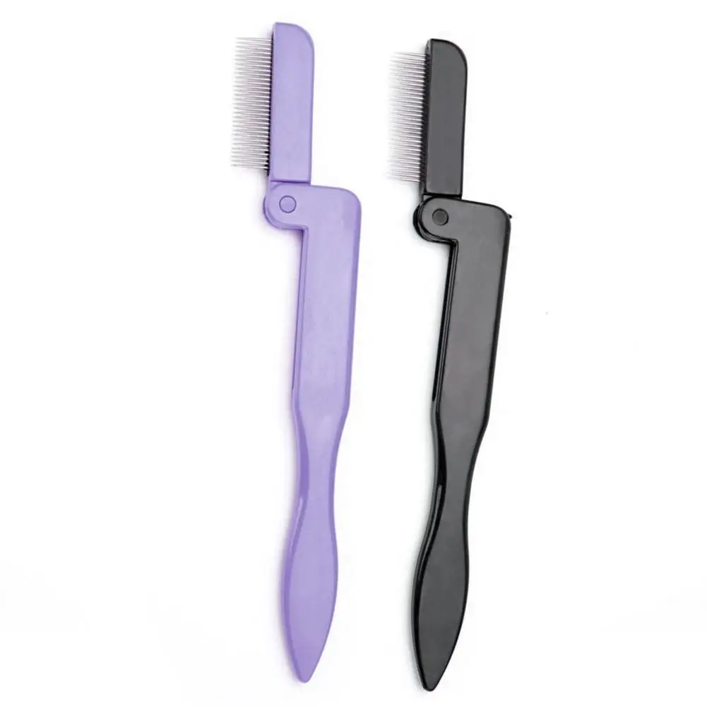 

Folding Stainless Steel Eyelash Eyebrow Comb Brow Brush Beauty Makeup Tools