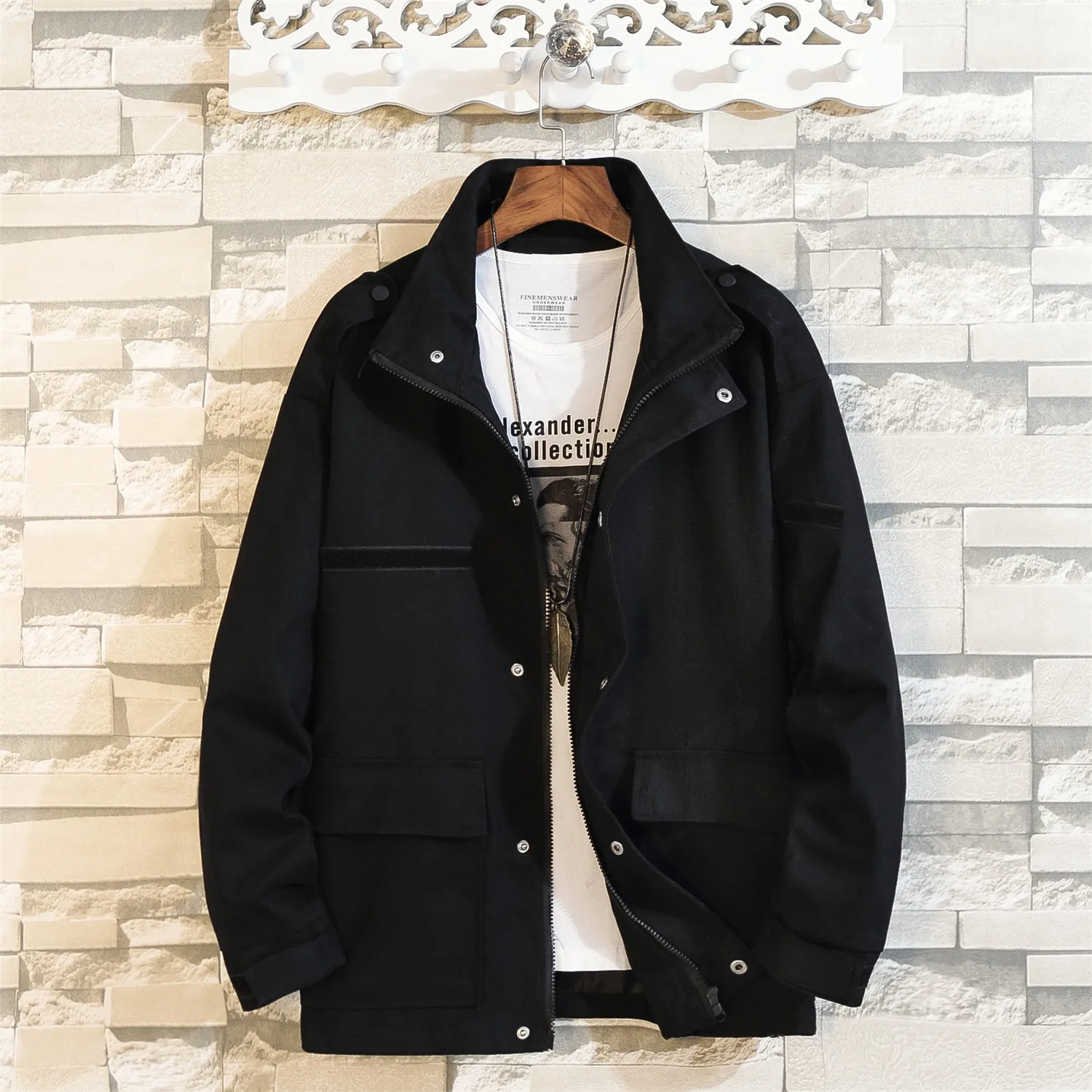 Autumn 2019 Jacket Men Loose Streetwear Cotton Jacket Hip Hop Bomber Jacket Homme Male Coats & Jackets Chaqueta Hombre 5XL