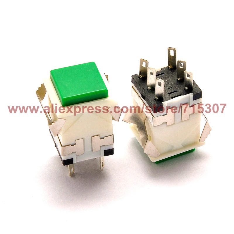 PHISCALE 10pcs self locking push button switch KD2 23 3A 250V 6pin