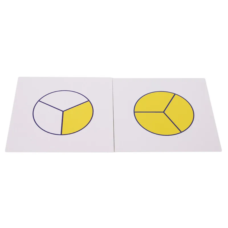 1 Set Montessori Math Teaching Aid Kids Early Childhood Education Digital Fraction Card For Learning Mathematics Toy