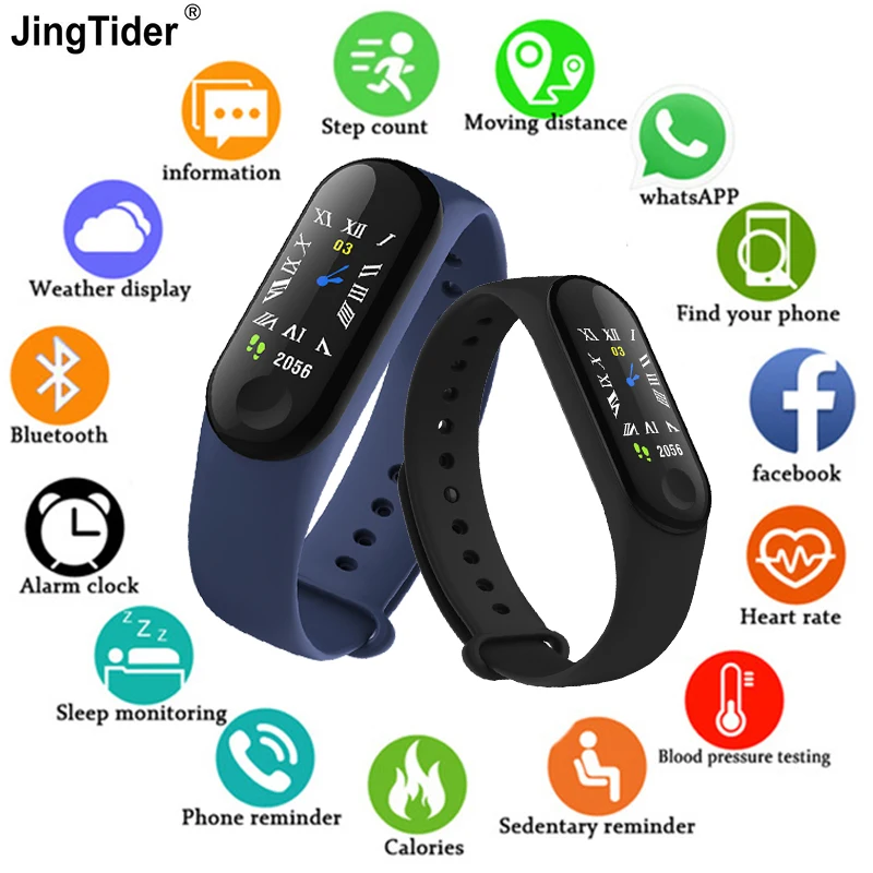 

JingTider M3 Color Screen Smart Band Bracelet Watch Fitness Activity Tracker Heart Rate Blood Pressure Monitor Sport Wristband