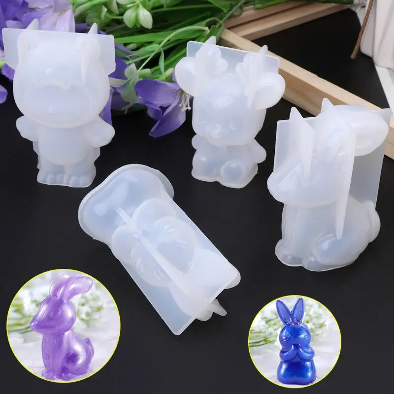 Силиконовые формы 3D животных милый кролик олень рождественские подарки DIY