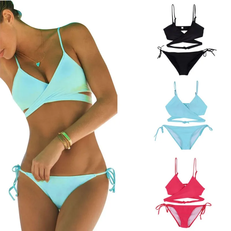 criss cross wrap bikini top