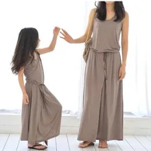 MILANCEL/Одинаковая одежда для всей семьи; летнее однотонное платье для мамы и дочки