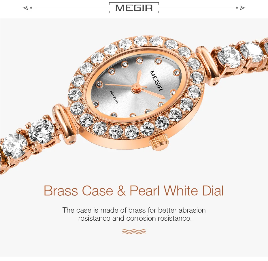 MEGIR Reloj Mujer, женские роскошные часы с розами и бриллиантами, женские часы-браслет, женские часы Montre Femme, роскошные женские часы, Прямая поставка