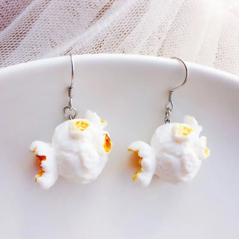 

Funny Popcorn Fried Chicken Food Drop Earrings Women Creative Fashion Jewelry