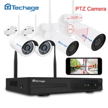 Techage 4CH 1080 P PTZ Wifi видеонаблюдения Системы Беспроводной NVR комплект