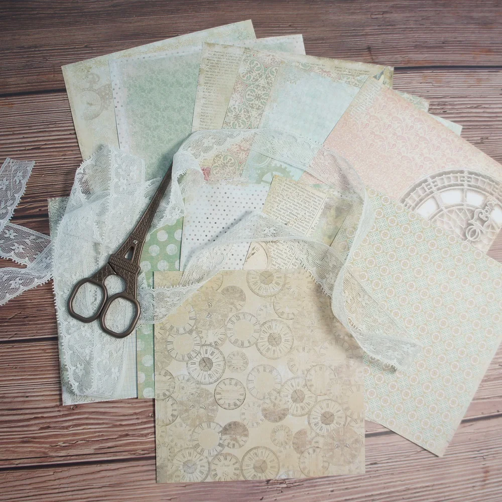 

24 sheets DIY 12 style 15.2*15.2cm time machine theme craft paper as scrapbooking creative paper DIY handmade gift use