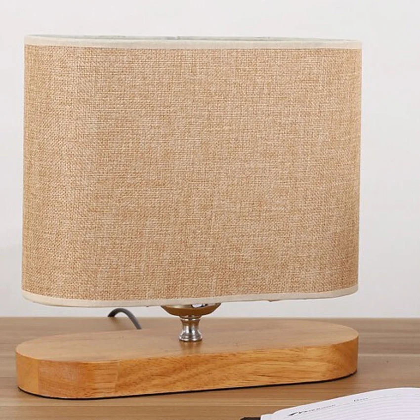 Современная креативная настольная лампа Деревянный кронштейн тканевый абажур прикроватная лампа для спальни лампа для учебы офисная комната настольная лампа осветительное приспособление