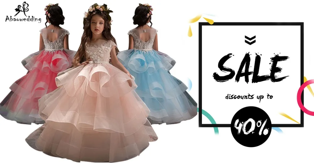 Элегантное платье для причастия, романтичное кружевное бальное платье с открытыми плечами и аппликацией из Мягкого Тюля для детей от 2 до 12 лет