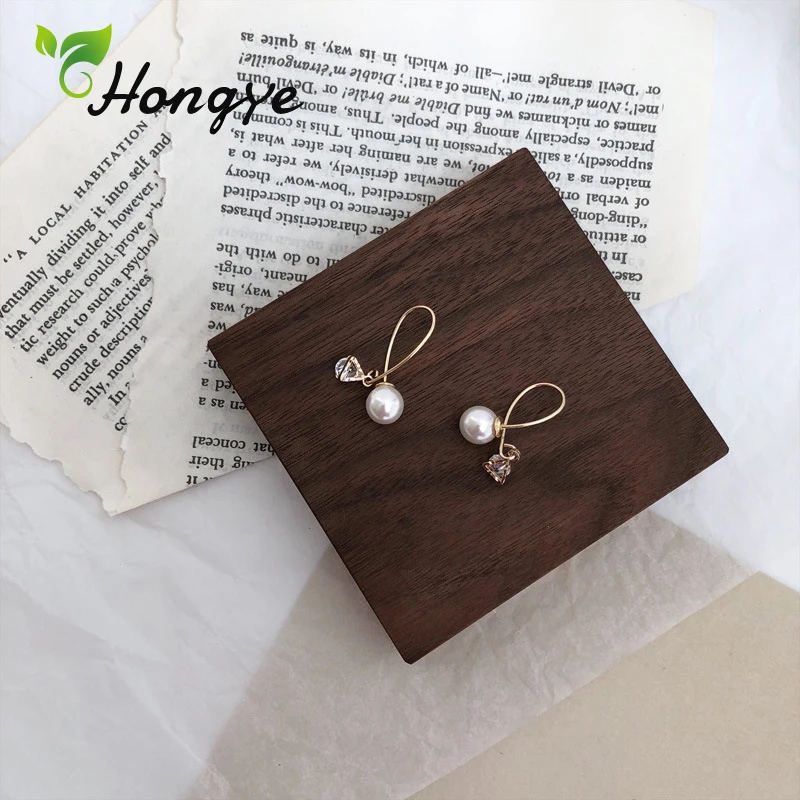 

Hongye Drop Earrings Fashion Jewelry Simple Knot Women Pearl Earrings 925 for Sensitive Ears Brand New Big Dangler Ear Jewelry