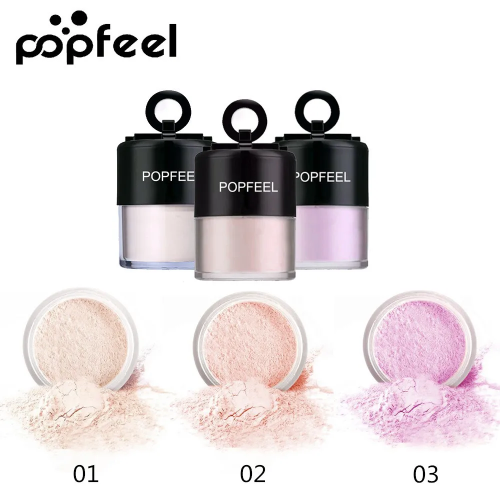

Popfeel 3 Color Smooth Loose Powder Natural Nude Face Makeup Foundation Loose Powder with Puff Oil Control Waterproof Cosmetic