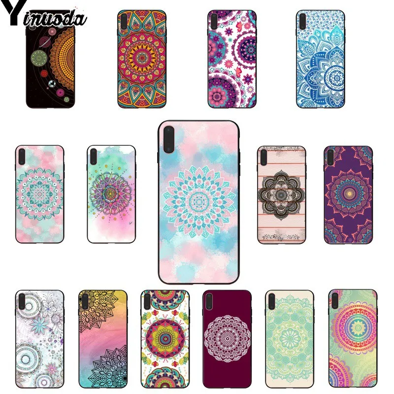 Yinuoda синий Тотем Мандала Цветок Новинка чехол для телефона Fundas iPhone 8 7 6 6S Plus 5 5S SE XR X