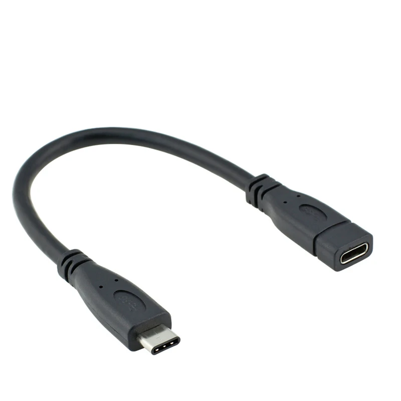 Удлинительный кабель STOD usb type-C класса 3,1 Gen 2 PD 3A 60 Вт для передачи данных 10 Гбит/с M-F для samsung S10 MacBook huawei Mi USB-C - Цвет: Черный