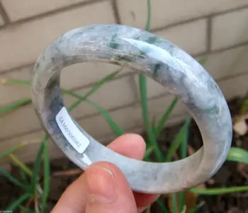 

Certified Natural Untreated Floral Blue Grey Jadeite Jade Bangle 59.9MMGrade A