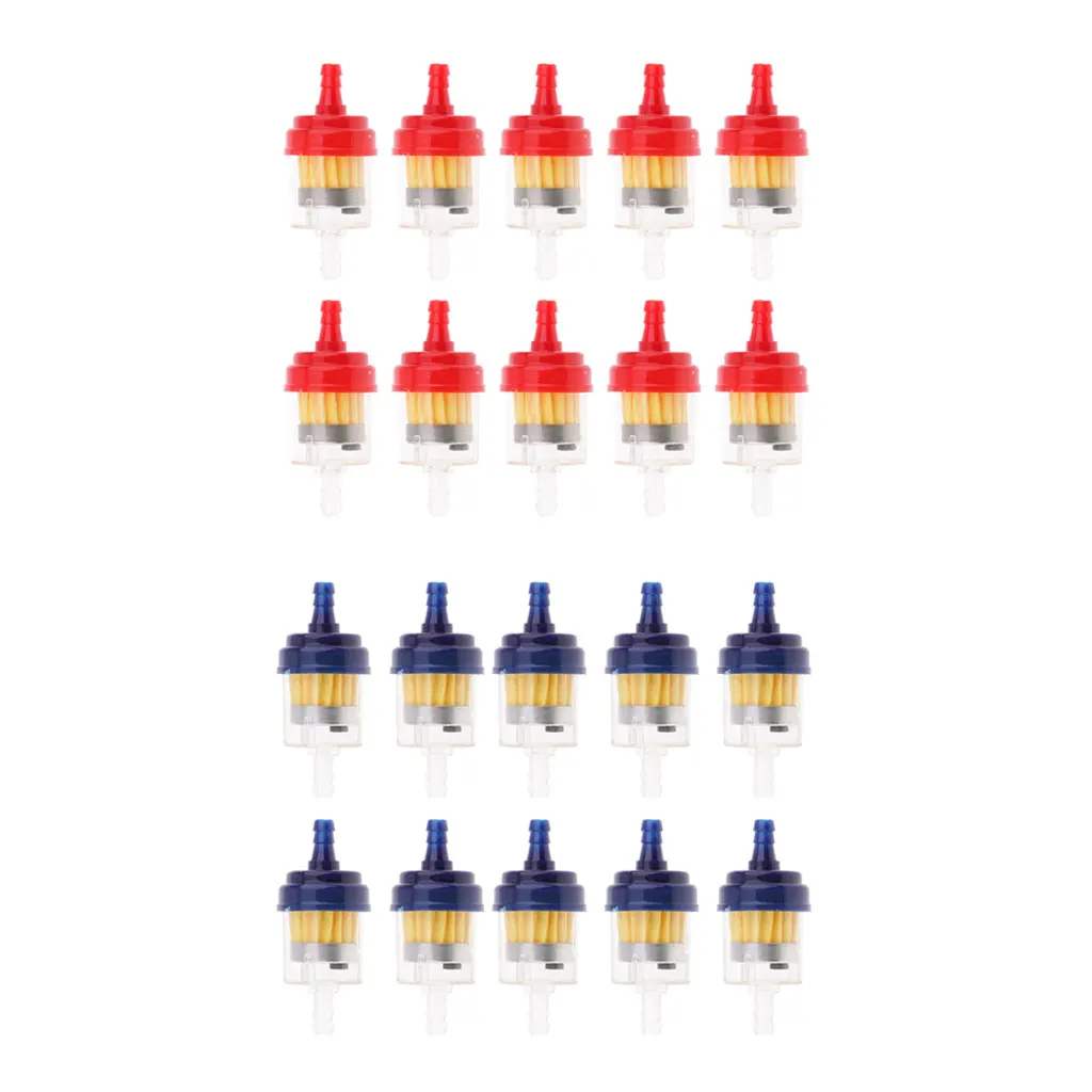 20pcs 6mm 1/4 Inch Transparent Gas Filter For Dirt Bike ATV Taotao Sunl Roketa