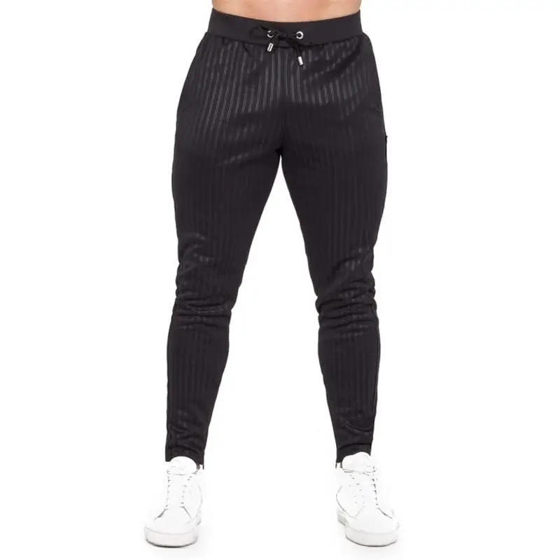 

2018 Gym Sweatpants Men's Jogging Striped Running Pants Cotton Training Sport Leggings Bodybuilding Sportswear Sweatpants