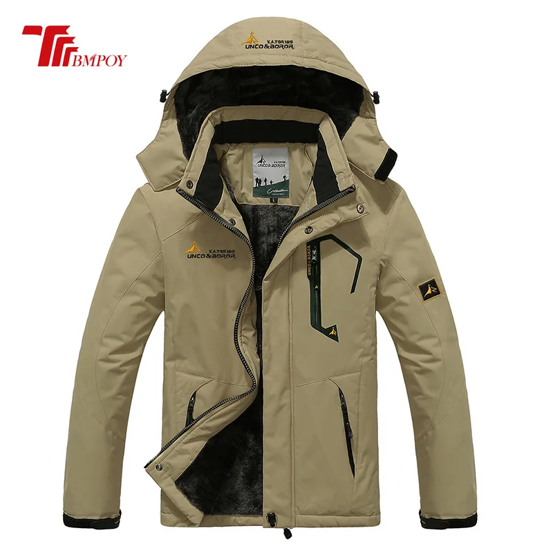 Men's Winter Inner Fleece Waterproof Jacket Out of doors Brand Coats