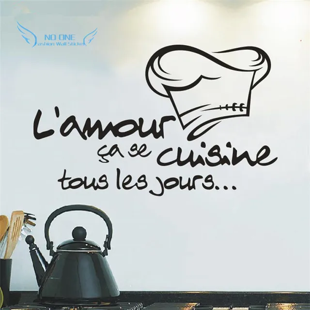 2016 Reomvable Cuisine Autocollants Français Vinyle Stickers Muraux