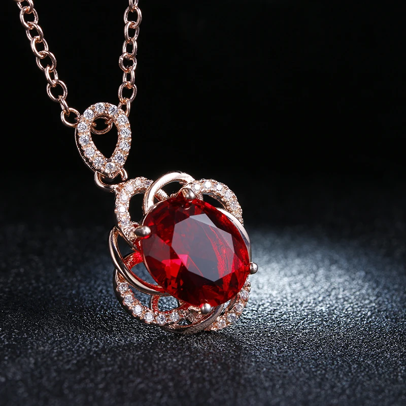 Красное Хрустальное винтажное ожерелье Kalung Rantai CZ Ювелирные изделия Подвески ожерелье s для женщин аксессуары для свадебной вечеринки N010