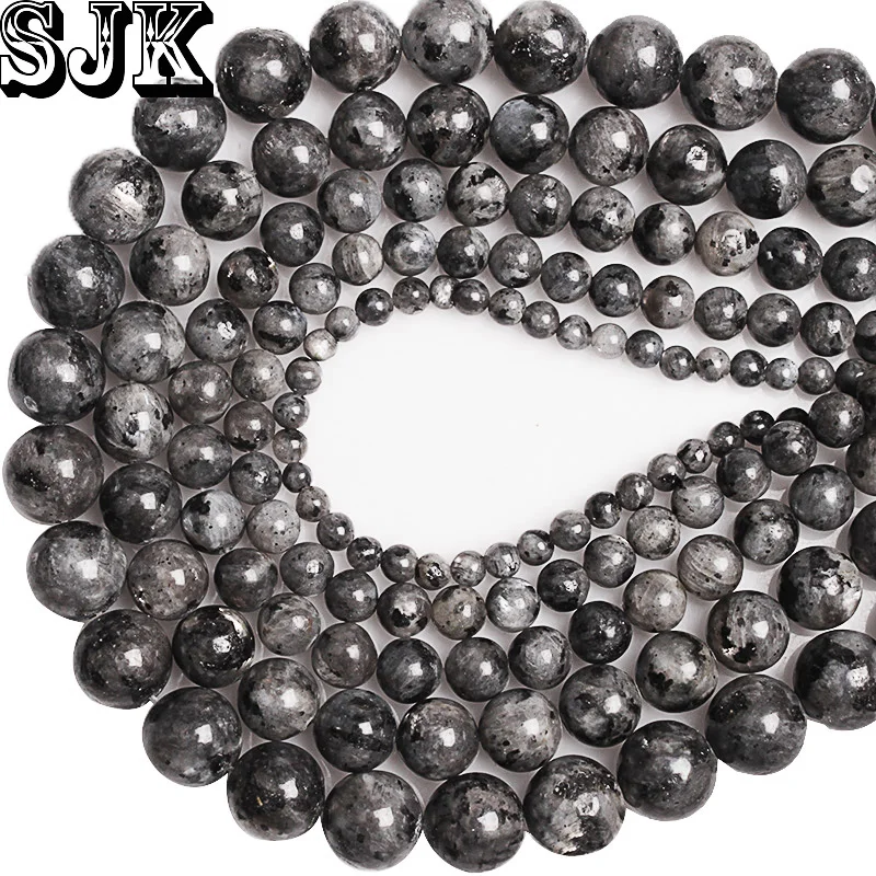 

Natural Black Spectrolite Stone Beads Labradorite Round Loose Beads 4 6 8 10 12MM For Bracelet Jewelry Making