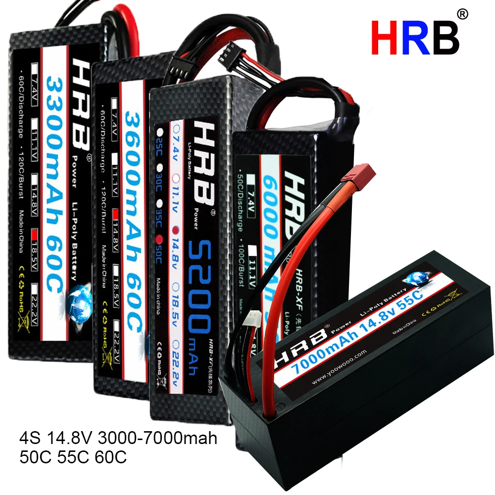 HRB 4S 14.8V RC Lipo Battery 3000mah 3300mah 4000mah