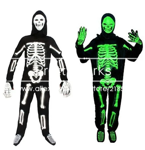 Вечерние костюмы для косплея на Хэллоуин для взрослых, Зеленый/Белый, костюмы для косплея, череп, скелет, одежда для тела, призрак, одежда для взрослых, страшные костюмы