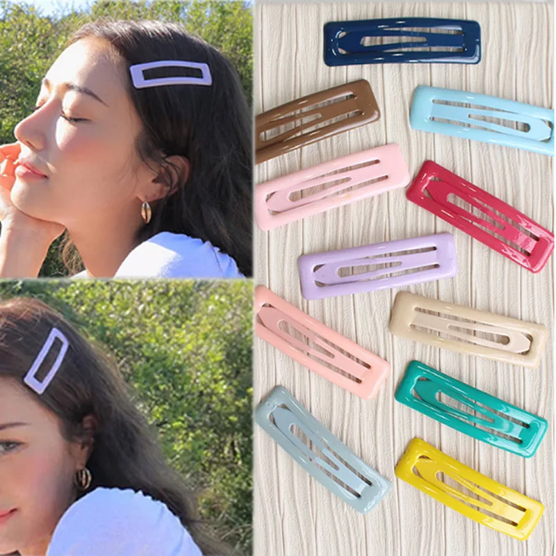 

Hot Korean geometry BB clip for women candy color girls bangs clip kids Hairgrip hair accessories
