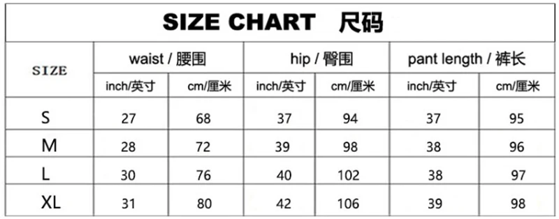 Size chart