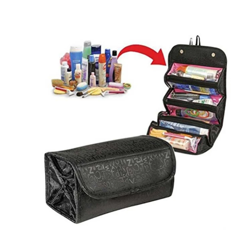 

Travel Cosmetic Bag Foldable Large Capacity Storage Bag New Travel Wash Toiletries Cotton Folded Dumplings Package Make Up Pouch
