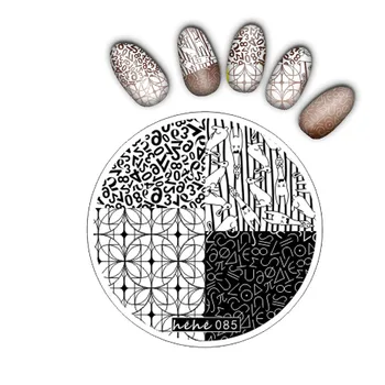 

1pc round shape hehe Series Nail Art Image Plate Stamper Stamping Nail Plate Manicure Template