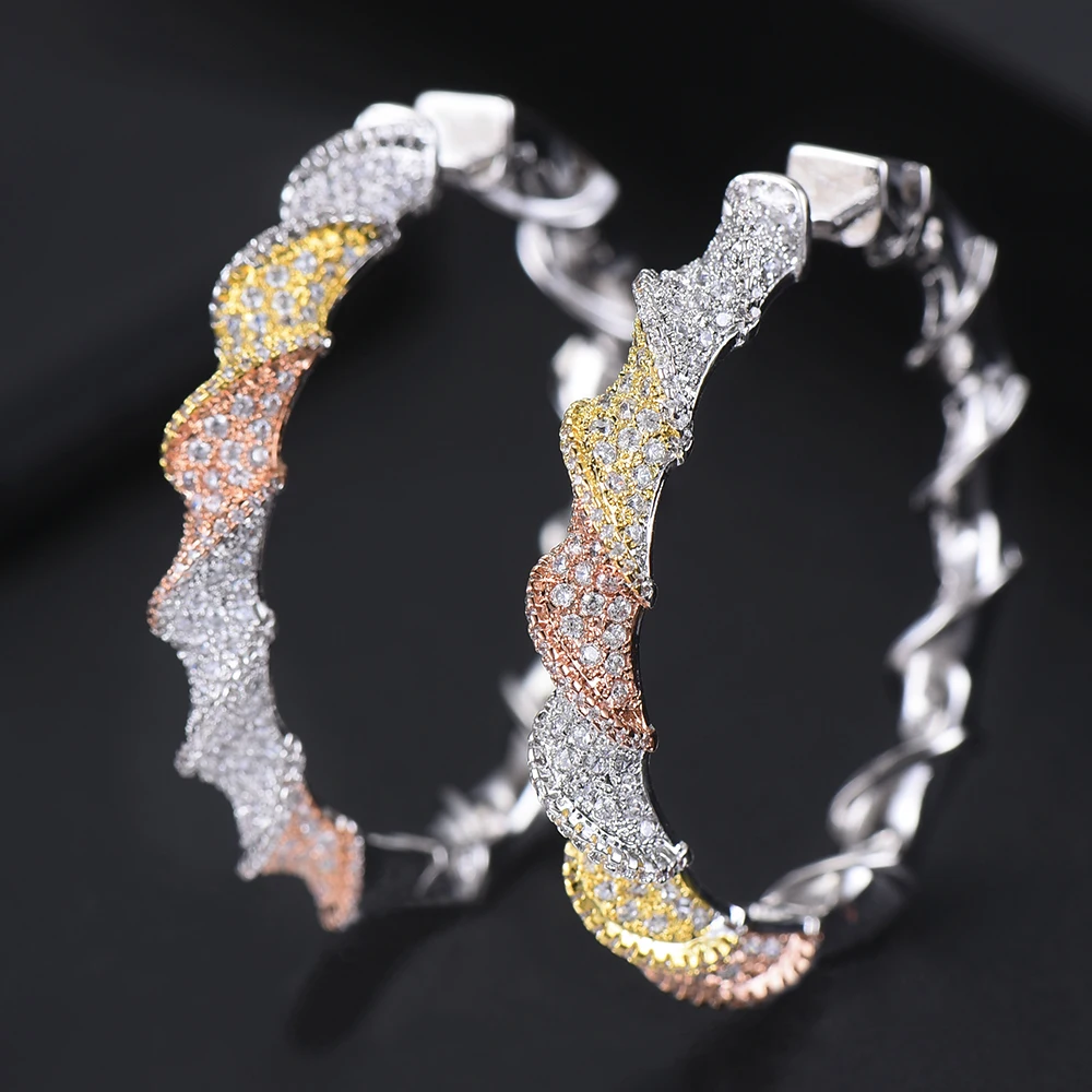 

New Fashion Hoop Earrings for Women oorringen Wedding Party Jewelry Sparkling CZ boucle d'oreille brincos 2019 Accessories
