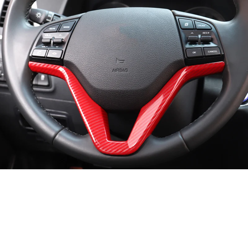 

Lsrtw2017 Carbon Fiber Abs Car Steering Wheel Strip Trims for Hyundai Tucson 2015 2016 2017 2018 2019 2020