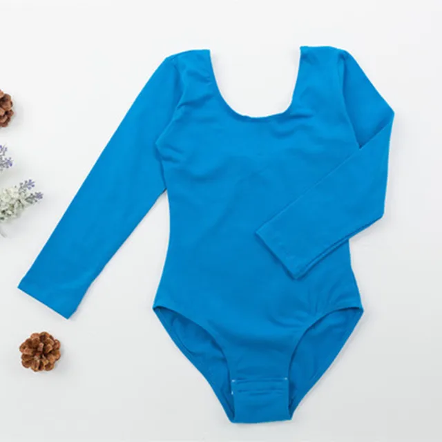 Buy Gymnastics Leotards Kids Girls Spandex Cotton Long Sleeve Leotard Dance