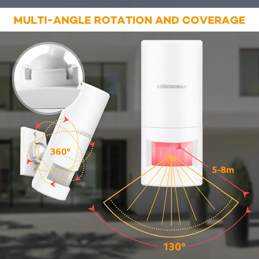 KOOCHUWAH умный датчик движения PIR беспроводной инфракрасный сигнал тревоги система домашней безопасности охранная сигнализация голосовой Звук PIR датчик