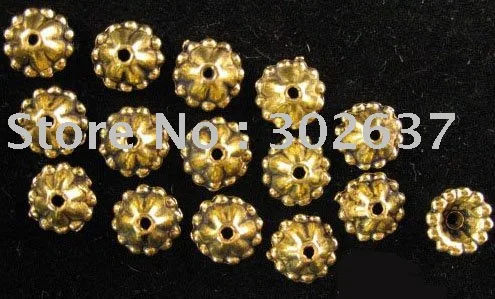 

FREE SHIPPING 750Pcs Antiqued gold Flower bead caps A768G